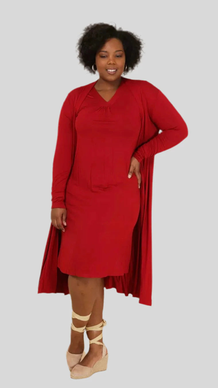 Cardigan long couleur uni à manches longues ample ouvert sur le devant
