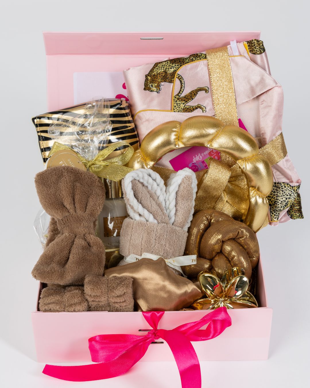 Coffret pyjama imprimé Satiné Rose Pastel – 13 accessoires