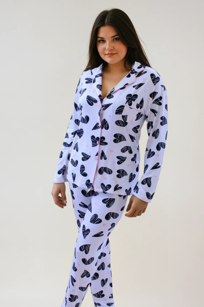 Satin-Pyjama-Set mit Gepardenmuster