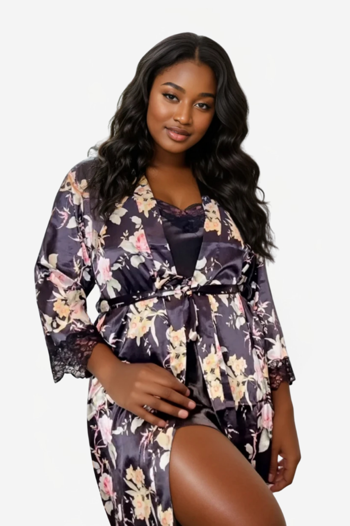 Nachthemd-Set mit Kimono