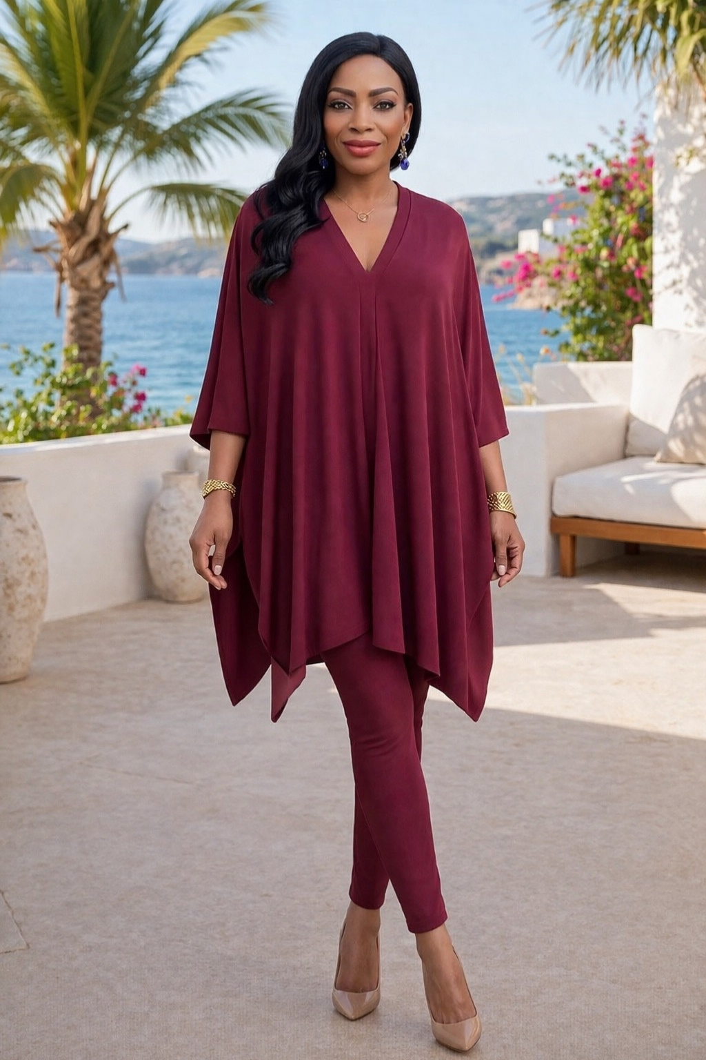 Ensembles haut poncho et legging