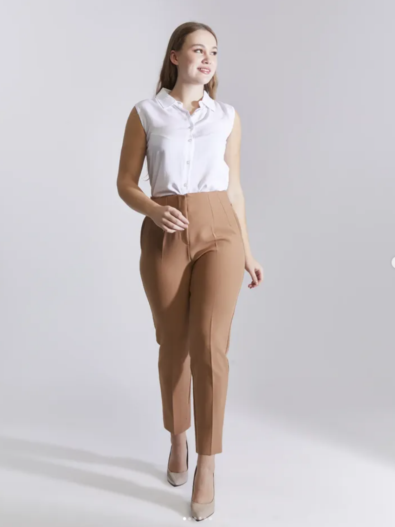 Pantalon droit taille haute femme, pantalon confortable et élégant