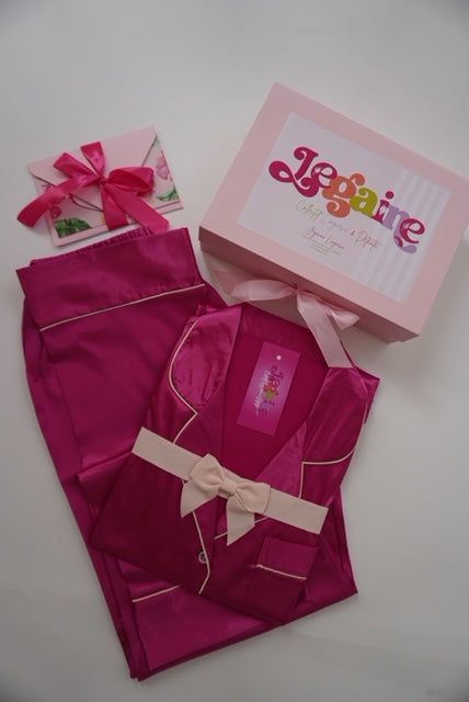 Pyjama femme longues manches rose