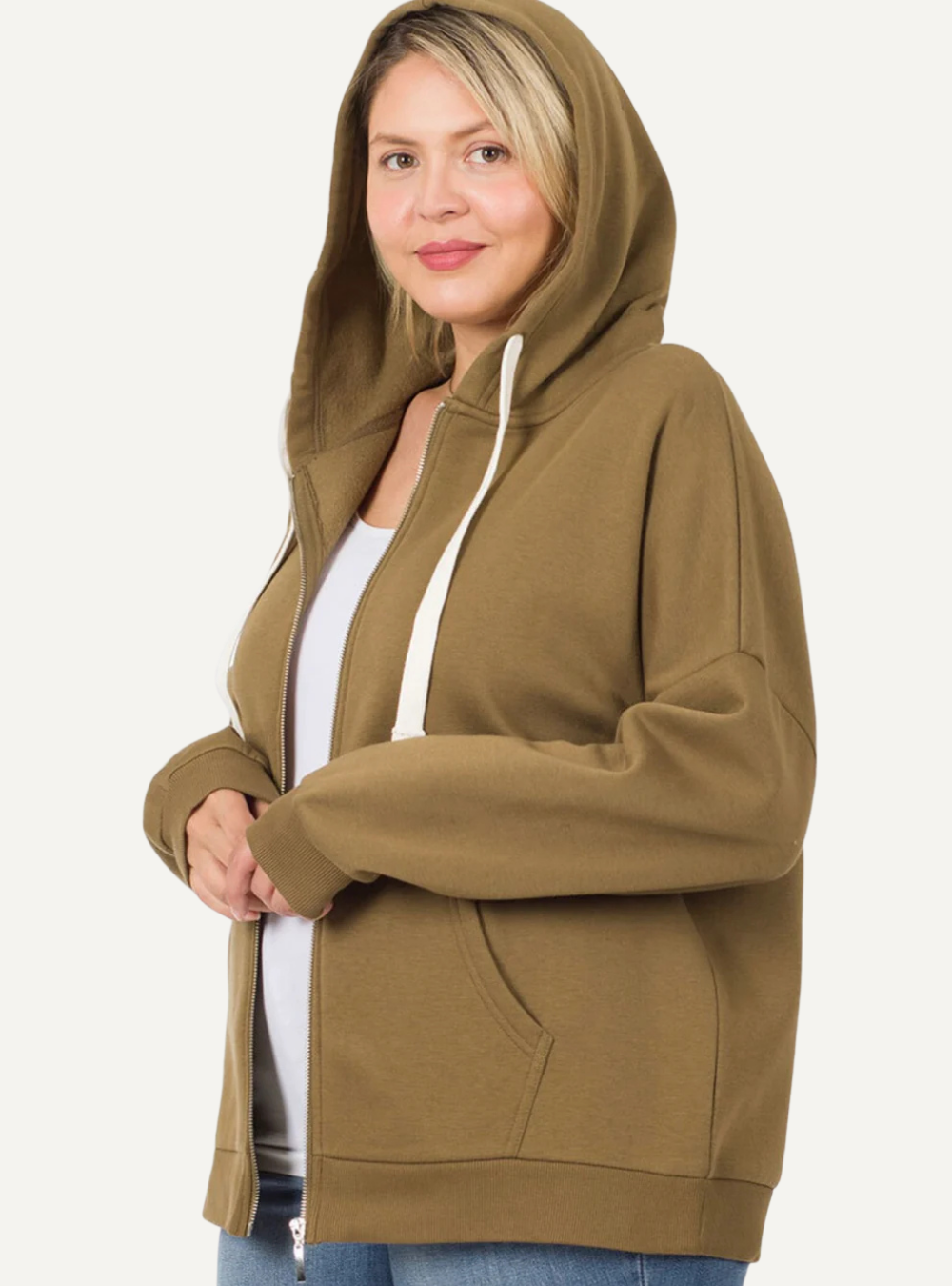 Sweat à Capuche Zippé avec Poches Kangourou – Confort au Quotidien