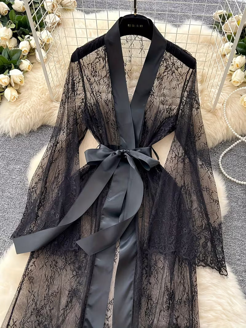 Jeté de robe chemise de nuit en dentelle