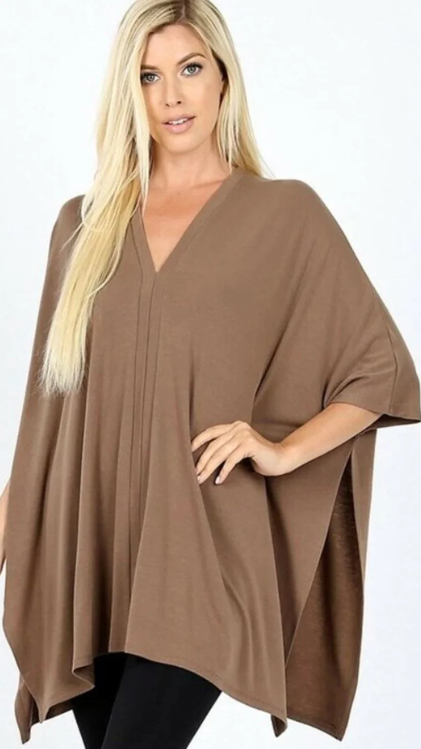 Poncho femme ample