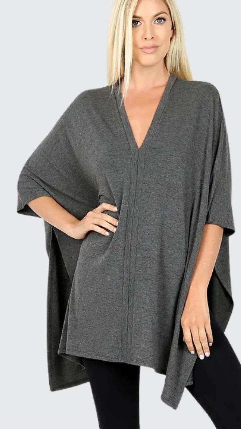Poncho femme ample