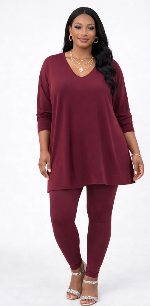 Lockeres Poncho-Hosen-Set – Eleganz für alle