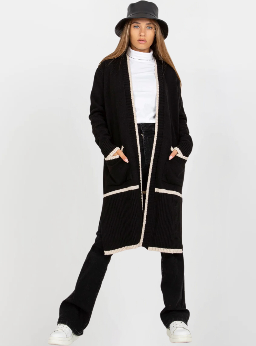 Cardigan long avec poches