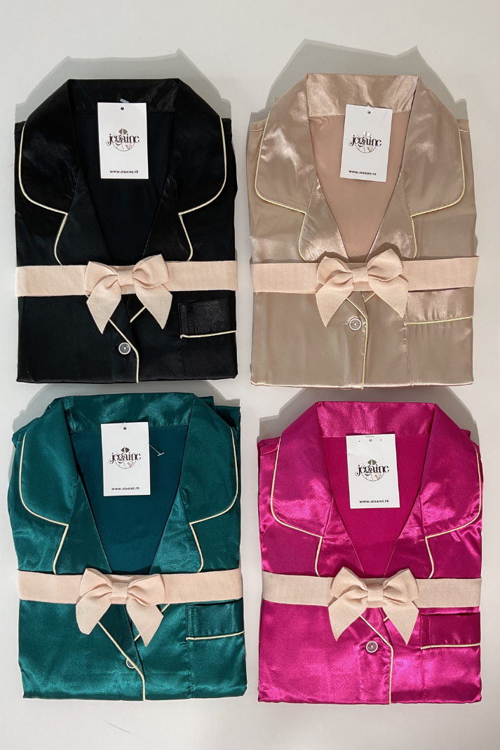 Pyjama satin longue manches