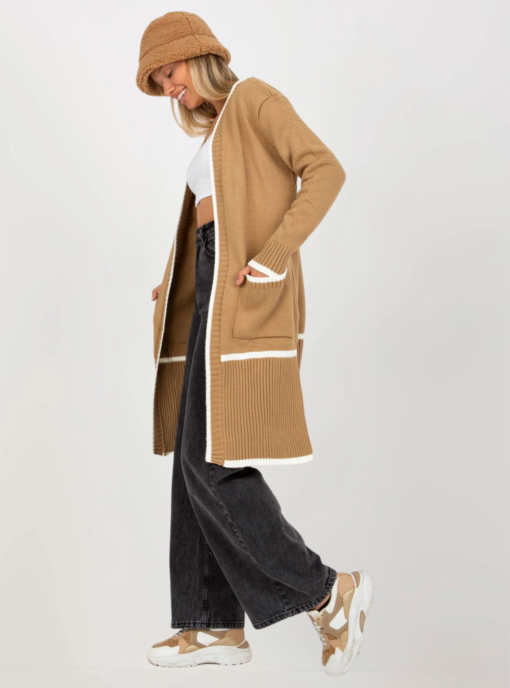 Cardigan long avec poches