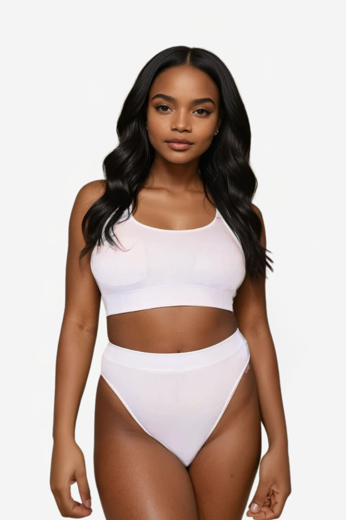 Ensemble Brassière à Bretelles Larges et Culotte Taille Haute