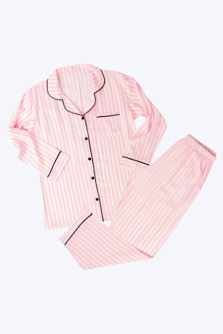 Pyjama avec rayure longues manches