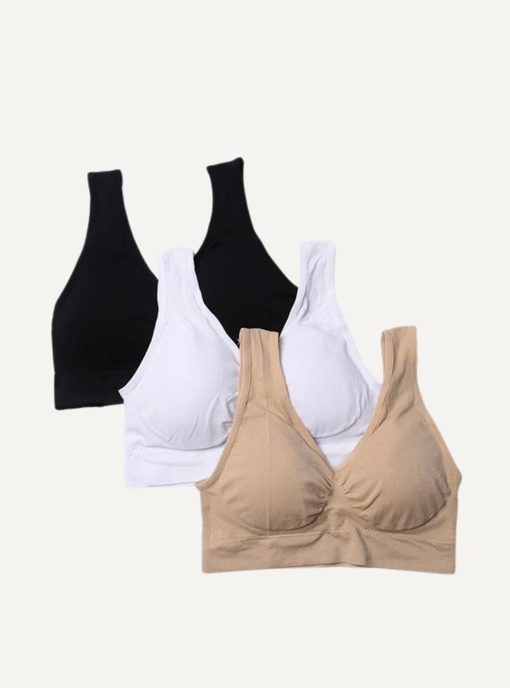 Pack de 3 brassières sans couture en mocrofibre
