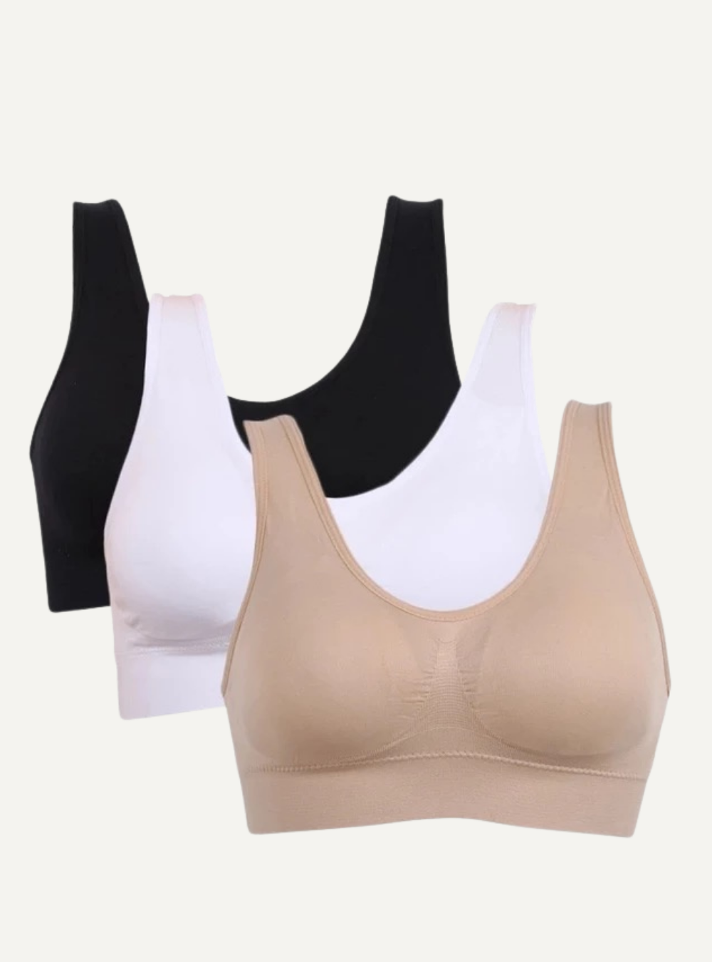 Pack de 3 brassières sans couture en mocrofibre