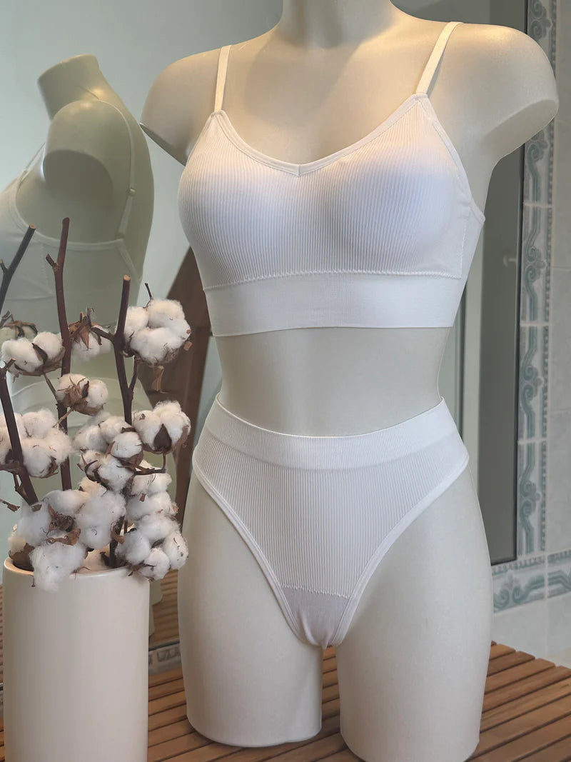 Ensemble brassière fine bretelles sans couture en microfibre Br-Lux®