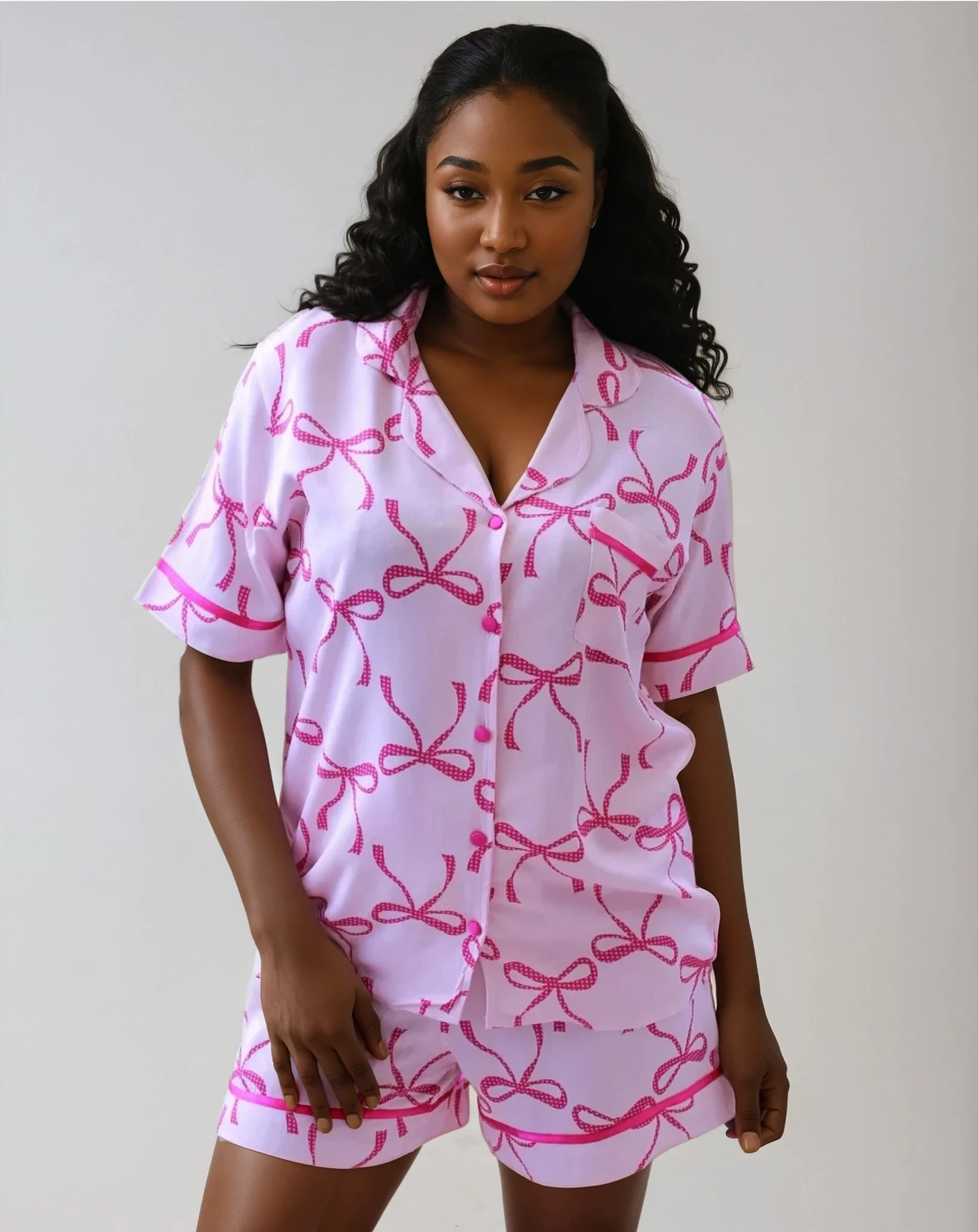 Ensemble pyjamas à manches courtes noeud