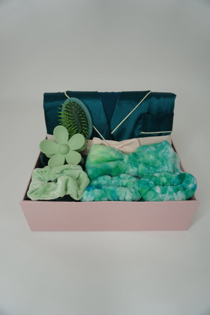 Pyjama longue manches satin vert émeraude