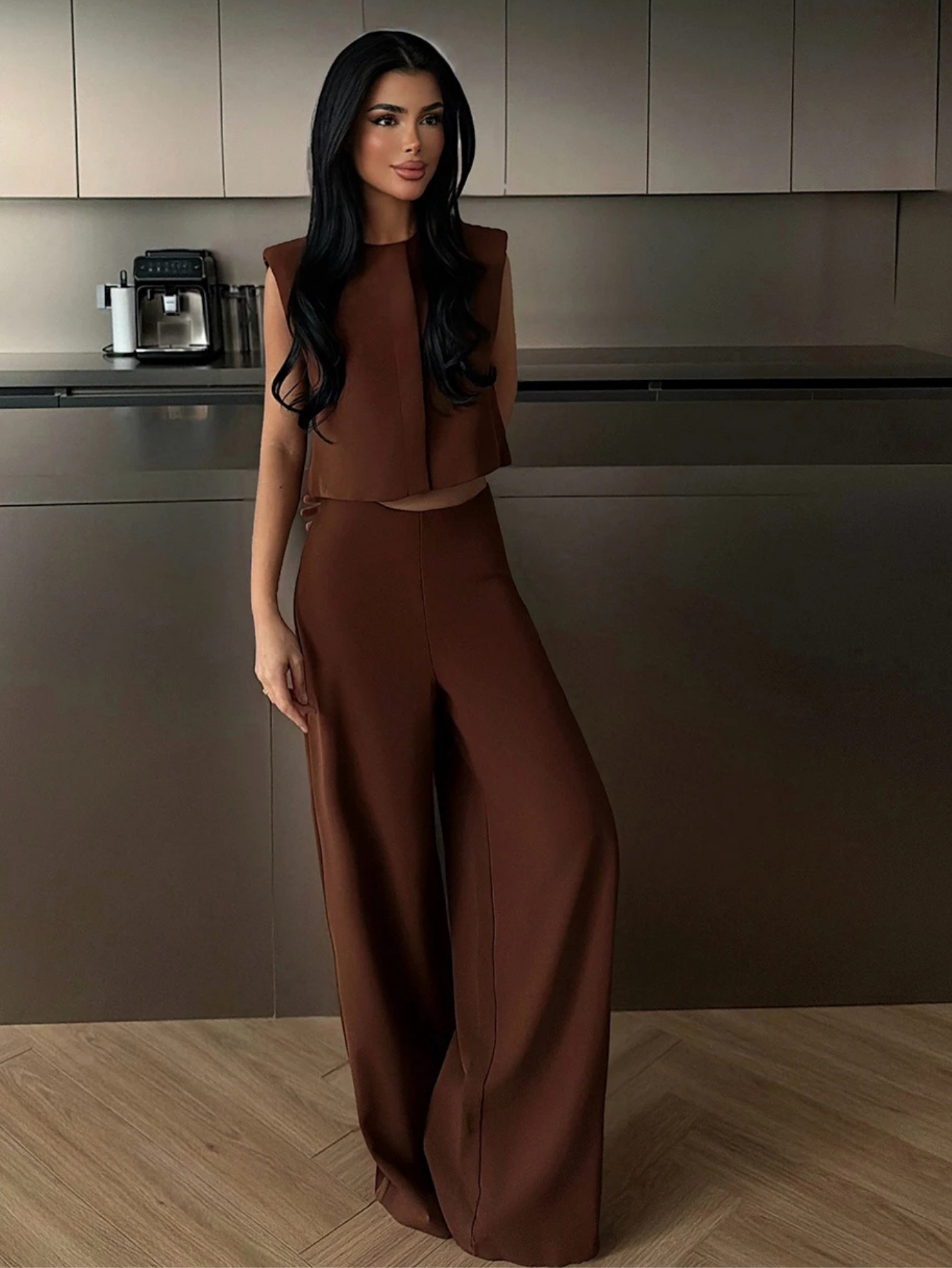 Ensemble pantalon marron