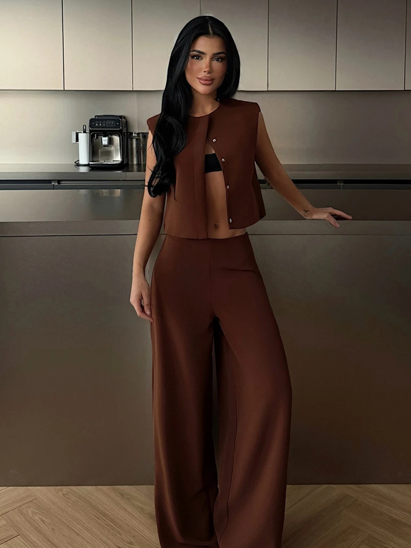 Ensemble pantalon marron