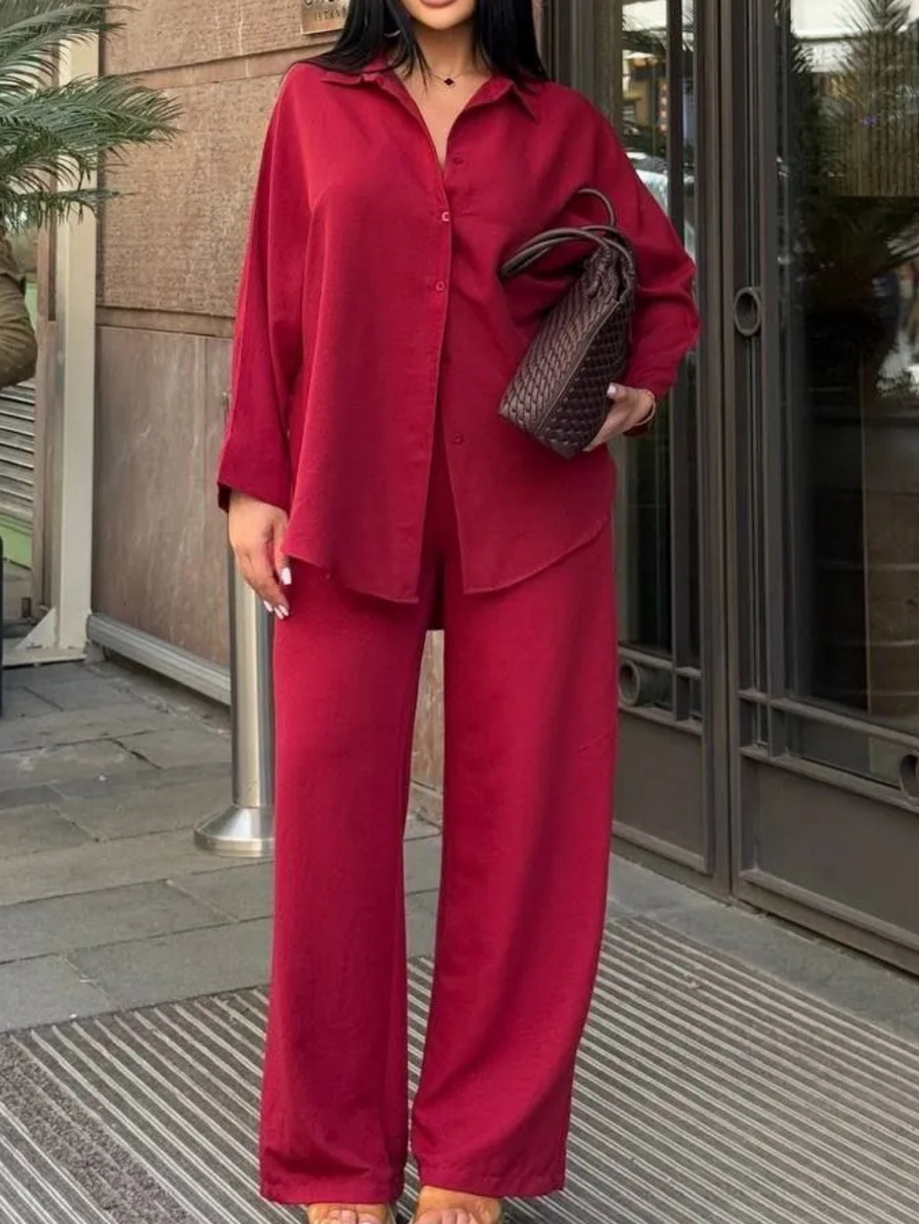 Ensemble Fluide Chic Chemise Oversize et Pantalon Large