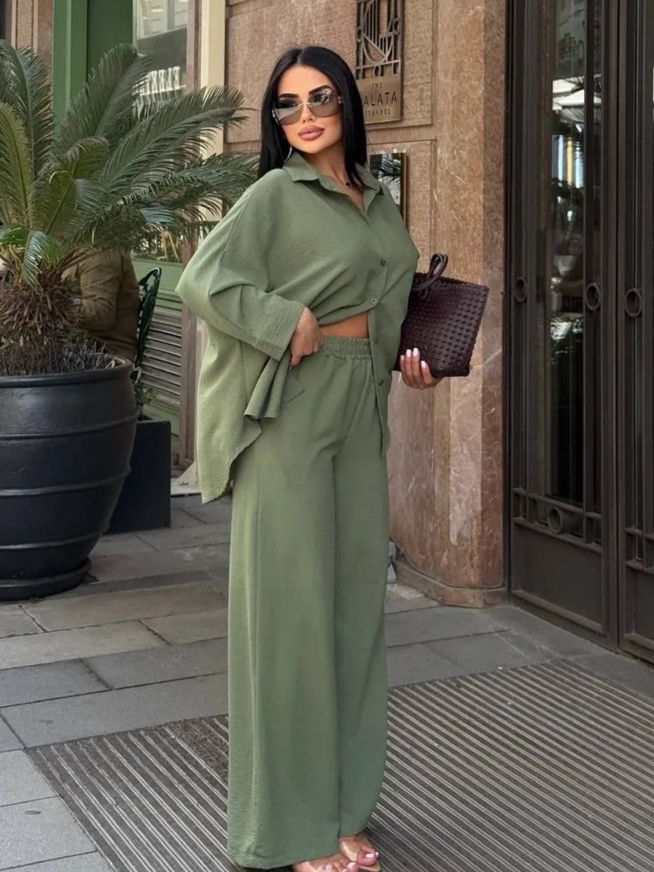 Ensemble Fluide Chic Chemise Oversize et Pantalon Large