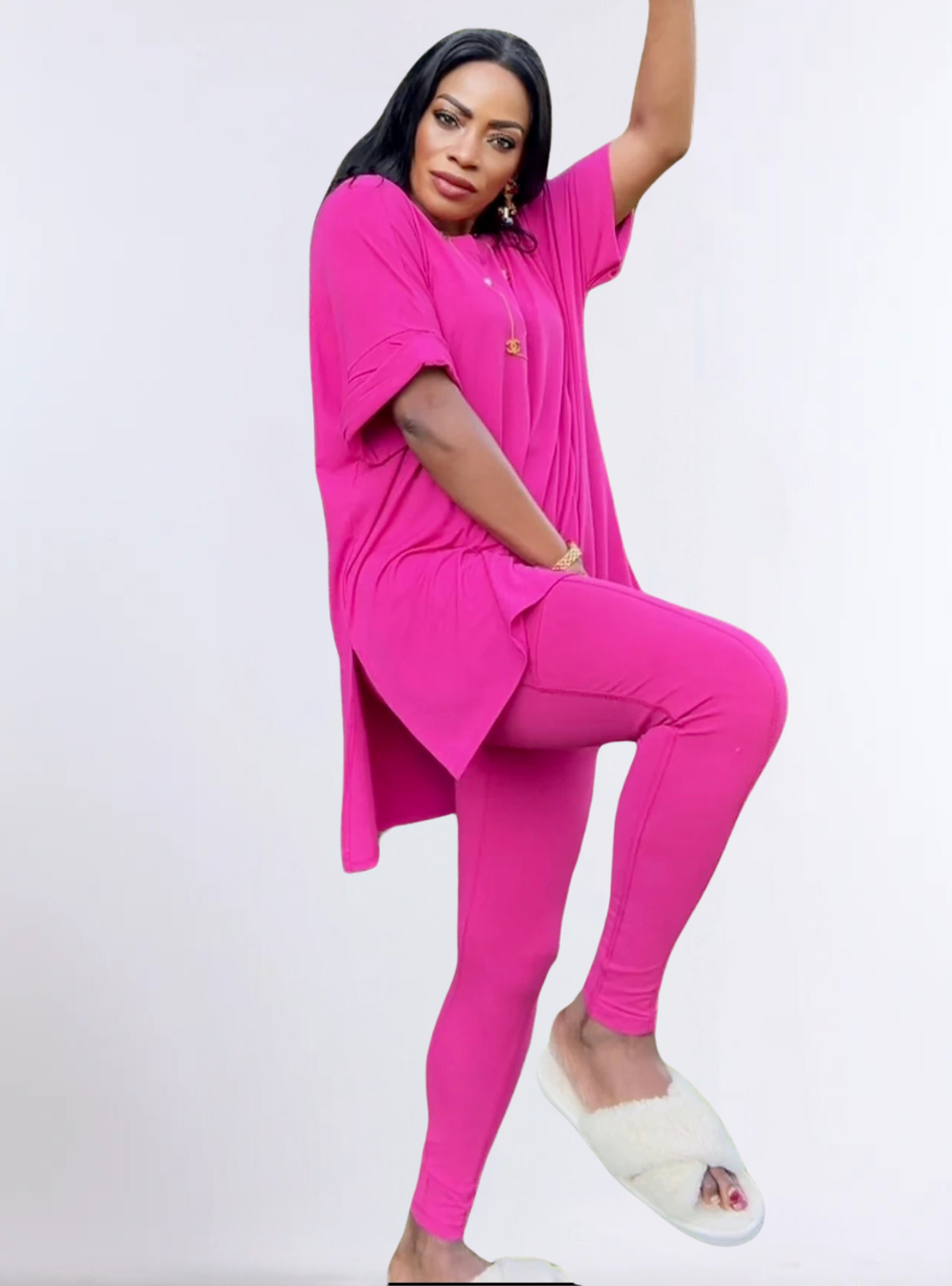 Ensemble de Leggings Cordonné en Microfibre