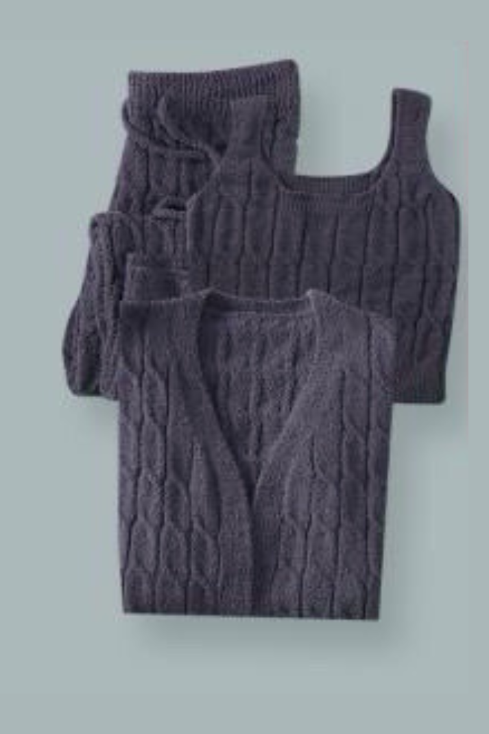 Ensemble Pyjama 3 Pièces Ultra-Doux – Microfibre Knit