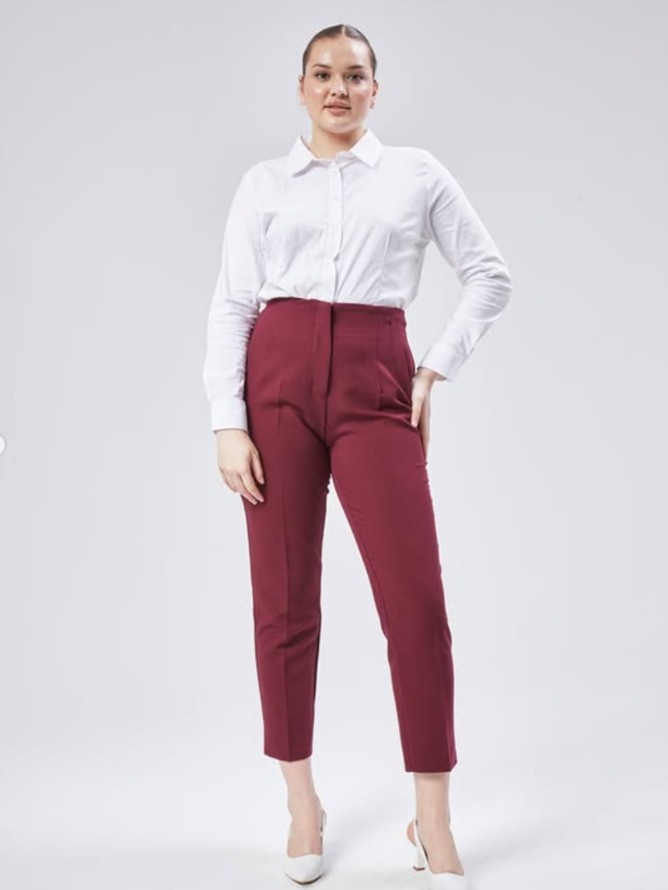 Pantalon Taille Haute Coupe Chic et Moderne