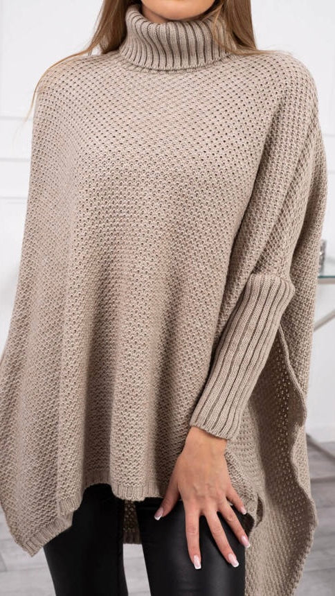 Pull Poncho Oversize en Tricot