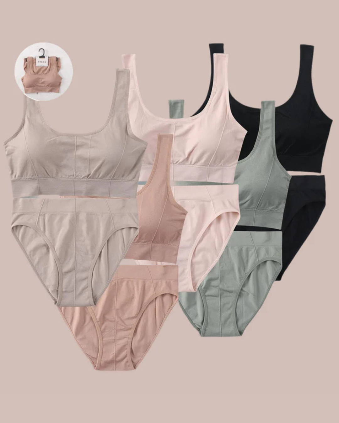 Ensemble Brassière à Bretelles Larges et Culotte Taille Haute