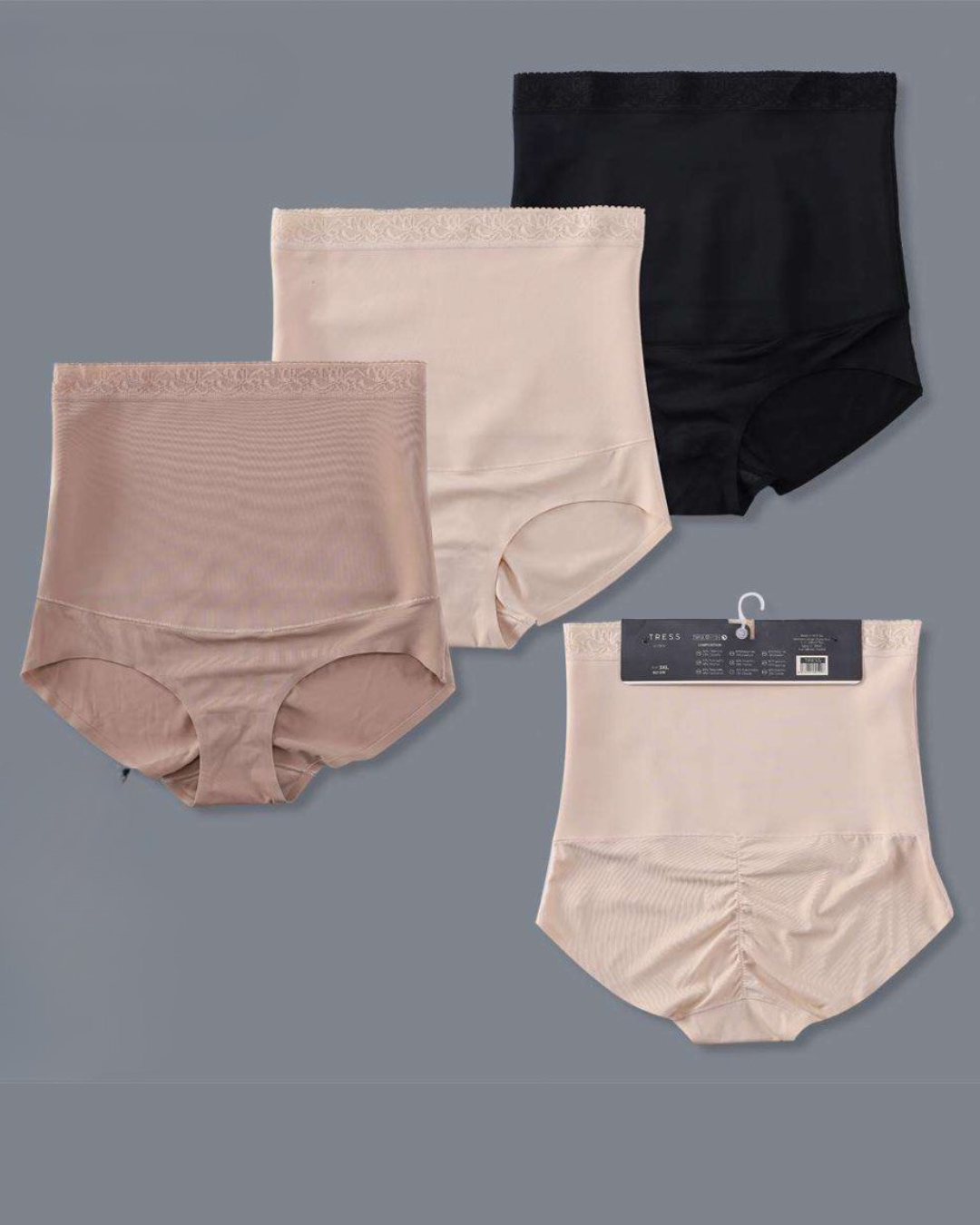 Culotte Gainante Antidérapante Sous-Poitrine Taille Haute Sans Couture