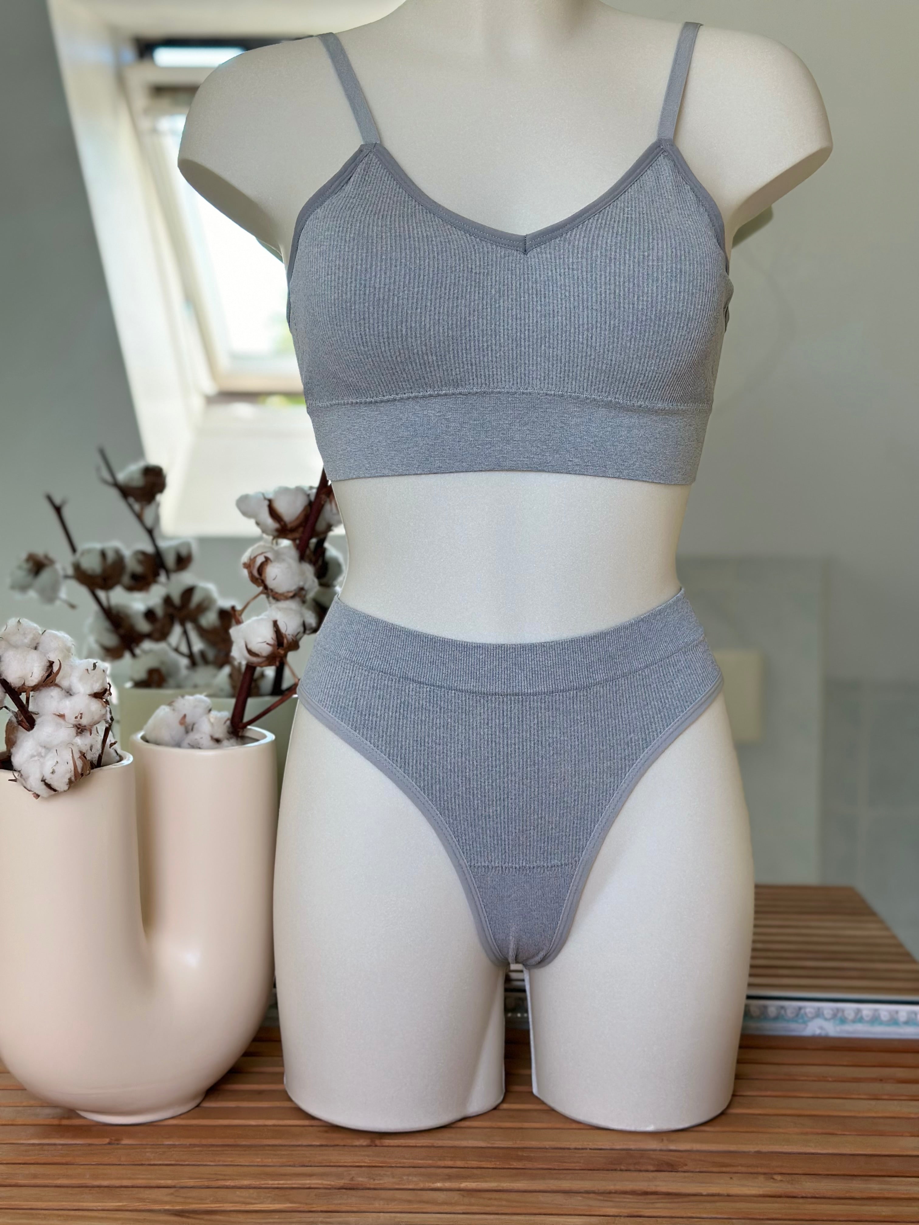 Ensemble brassière fine bretelles sans couture en microfibre Br-Lux®