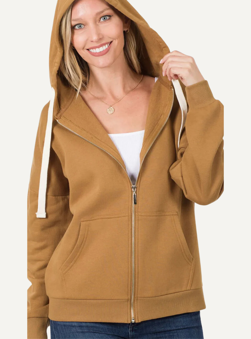 Sweat à Capuche Zippé avec Poches Kangourou – Confort au Quotidien