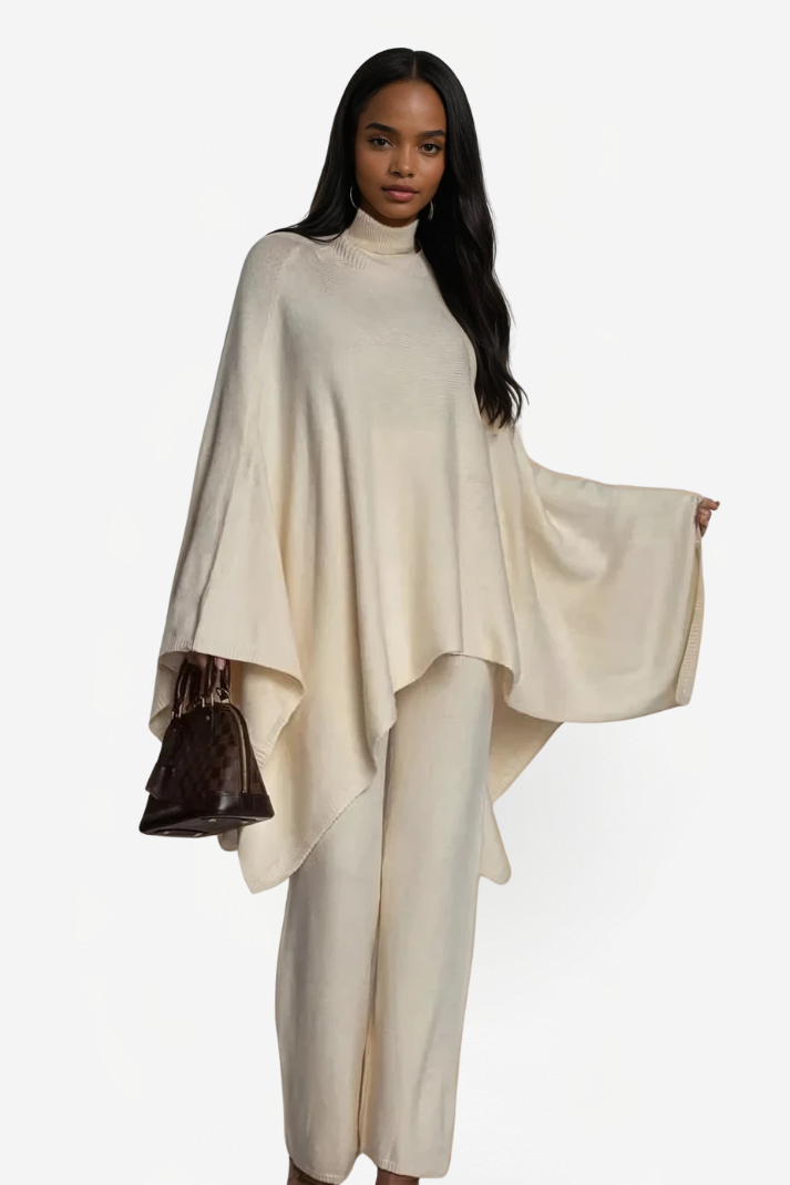 Ensemble Pantalon Poncho Ample – Élégance pour Toutes