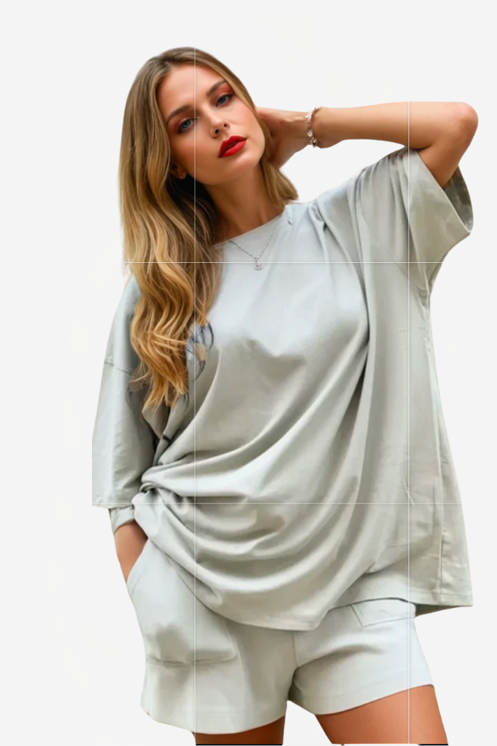 Ensemble Coordonné T-shirt Oversize et Short – Made in USA