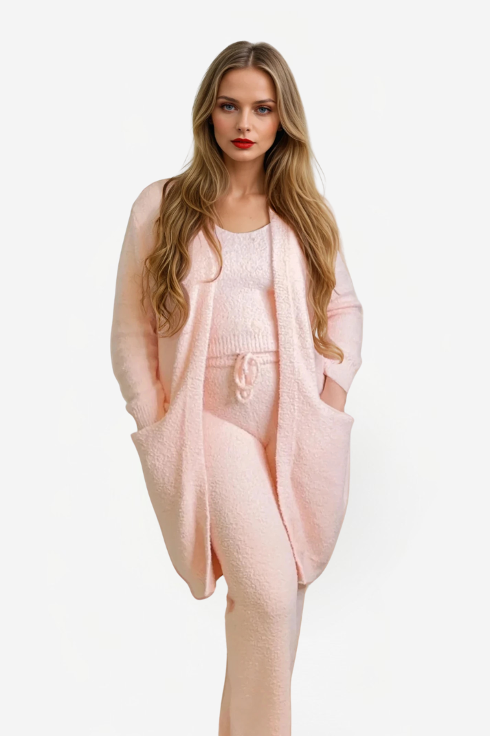 Ensemble 3 pieces Loungewear microfibre Knit