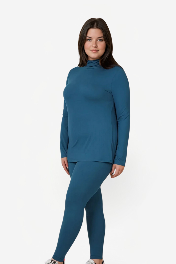 Ensemble Haut à Col Montant et Leggings en Microfibre