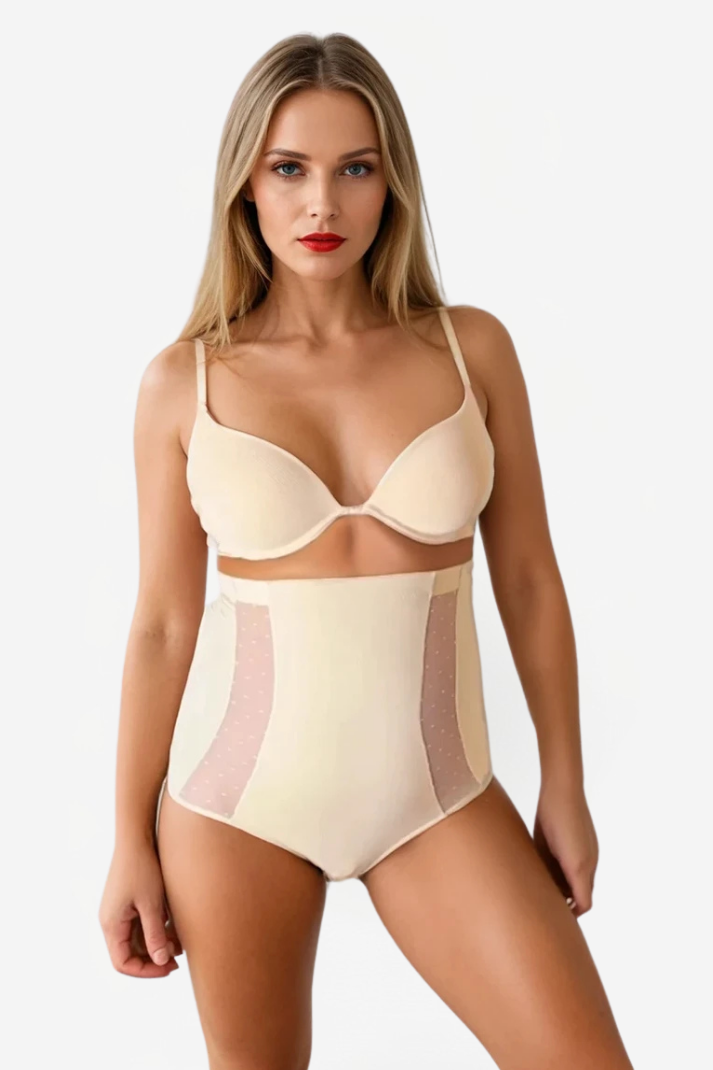 Culotte gainante taille haute à fantaisie transparente
