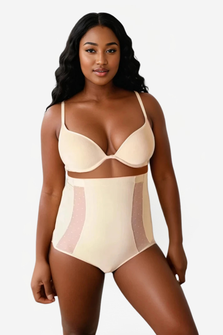 Culotte gainante taille haute à fantaisie transparente