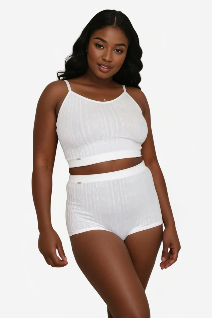 Ensemble brassière bretelle réglables avec short taille haute