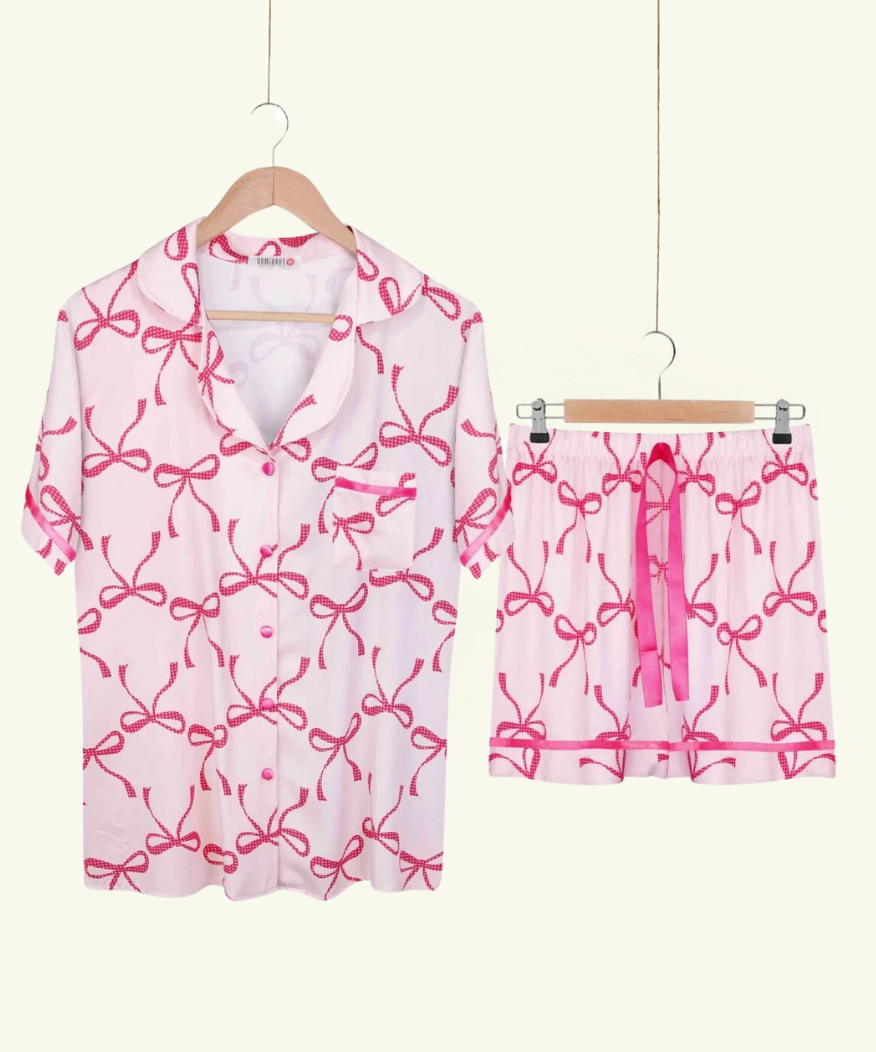 Ensemble pyjamas à manches courtes noeud
