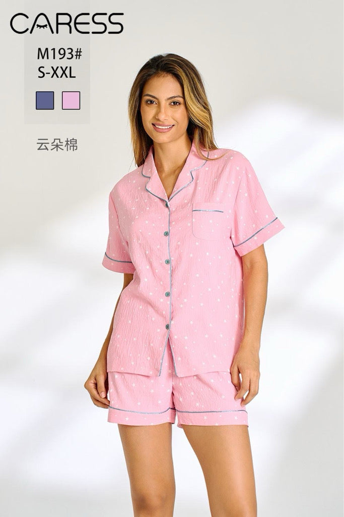 Pyjama avec short court en coton